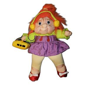 Vintage TROLL Norfin 1992 Jammin Janet Parachute Plush Adopt a NORFIN Toy Doll